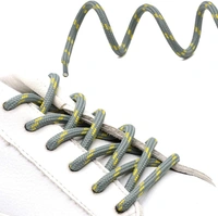 GRAH SANGRAH® (2 Pair) Shoelaces for Hiking Shoes, Outdoor Walking Sneakers, Outdoor Hiking, Climbing, Basketball, Work Boot, Running , Sport Shoes - 120 cm, Light Grey Yellow